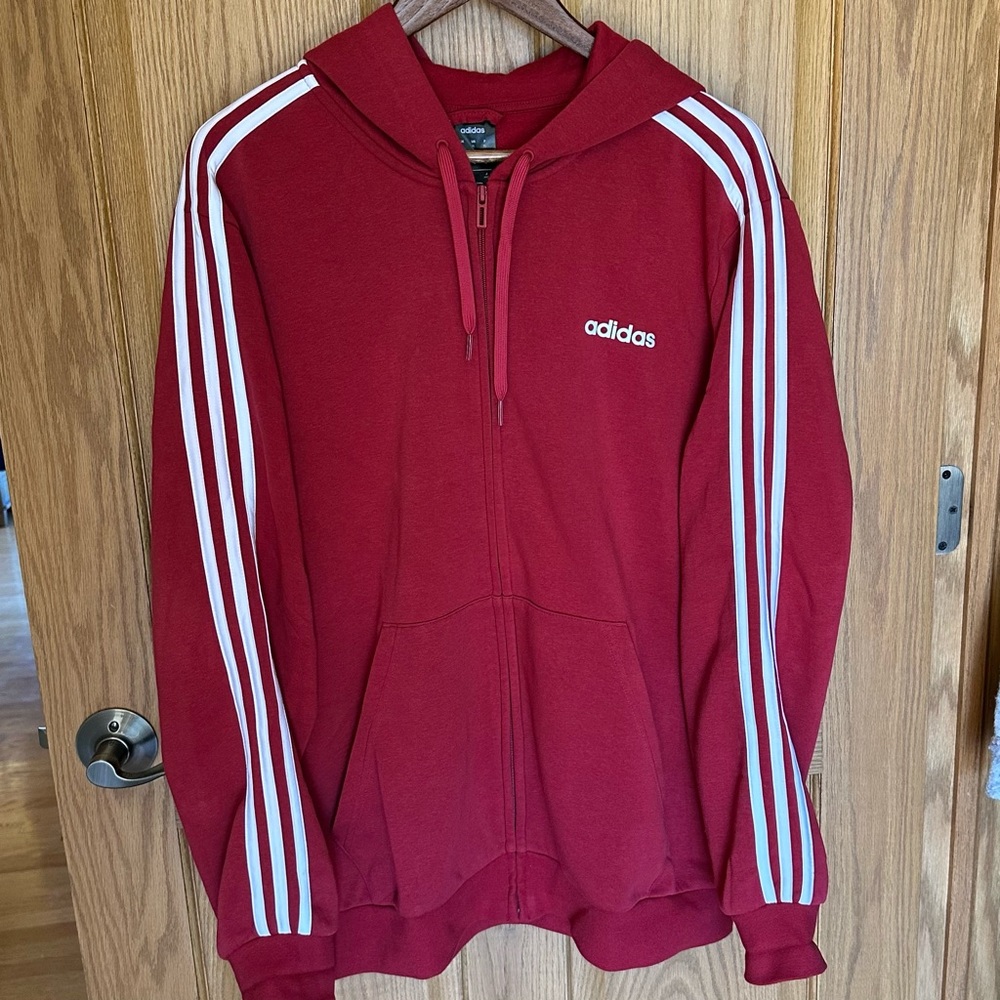 Adidas Mens Zip Hoodie Sweatshirt